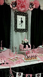Pink and black Paris baby shower party! See more party planning ideas at CatchMyParty.com!: 