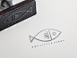 Hey Little Fishy #stamp #branding #illustrator #stroke #type #food #texture #clean #illustration #brand #identity #logo