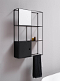 Suspended metal wall cabinet with mirror FELT by Ex.t | design NORM ARCHITECTS