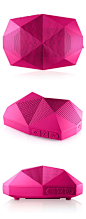 Turtle Shell Boom Box | Neon Pink // water and shock resistant #product_design #industrial_design