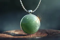 华贵的古董玉石翡翠项链摄影图片