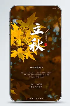 创意合成立秋节日海报秋分