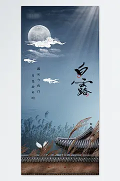 二十四节气白露海报