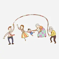 卡通人物人物免抠素材_新图网 https://ixintu.com 人物 卡通人物 插画 玩耍 跳绳