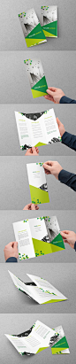 Green Triangles Trifold on Behance@北坤人素材