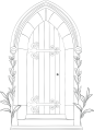 欧式复古巴洛克风格建筑门窗装饰AI矢量图案 免抠PNG (8)