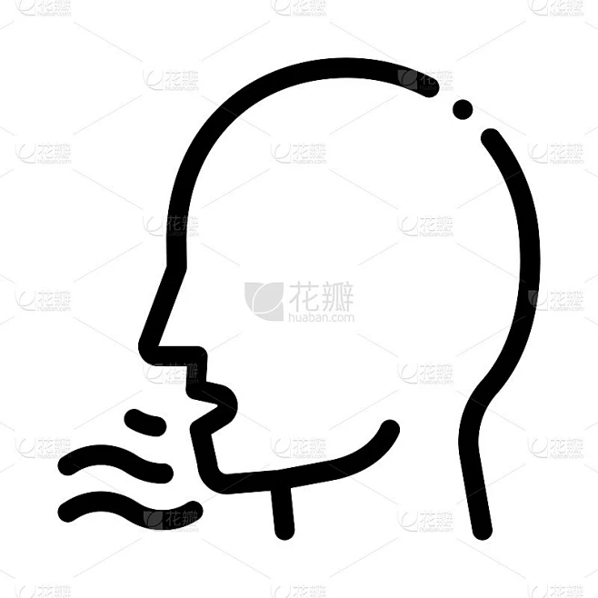 喘息的人类黑色图标矢量插图素材-花瓣网