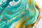 绿色 液体 流体 金色 背景