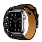 MPKE3_VW_34FR+watch-41-stainless-silver-cell-hermes8s_VW_34FR_WF_CO+watch-face-41-hermes8s-complex-noirprint_VW_34FR_WF_CO