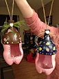 Cute bird feeders from 2 liter soda bottles.