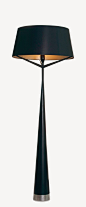 Floor Lamp ~ Slim black base topped with a black shade & gold lining....gorgeous!: 