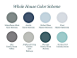 Whole-House-Color-Scheme via Teal and Lime blog ("The new Martha Stewart Living paint line at Home Depot is designed to help you coordinate your whole house. Each paint chip has a color key symbol in the upper right hand corner. For easy coordination