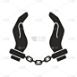 手铐图标。囚犯。人被拘留。