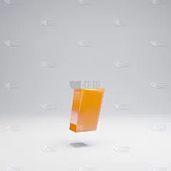 体积光滑热橙色昏迷符号孤立在白色背景。