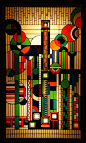 stained glass by Frank Lloyd Wright .   (Source:  stainedglassville ): 