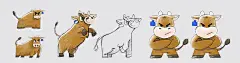 3D Character animation  bancow c4d Character cow character logo film Promotion wallstreet