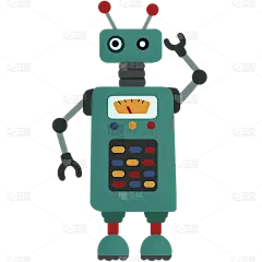 手绘-机器人元素贴纸-机器人3