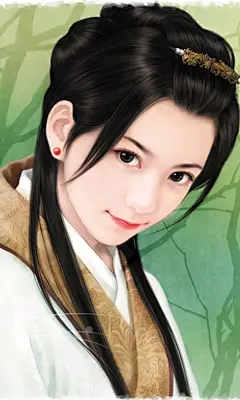 手绘清纯古代美女手机壁纸