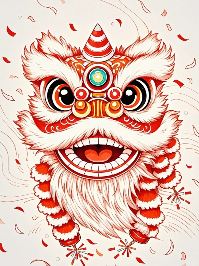 原创醒狮图设计｜贺新春，传统民俗文化 - 小红书-花瓣网