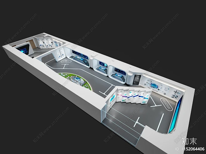 现代科技展厅鸟瞰规划3D模型下载【ID:1152064406】_知末3d模型网-花瓣网