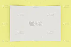 折叠的,白色,小册子,空白的,开着的,三个物体,黄色背景,贺卡,水平画幅,无人