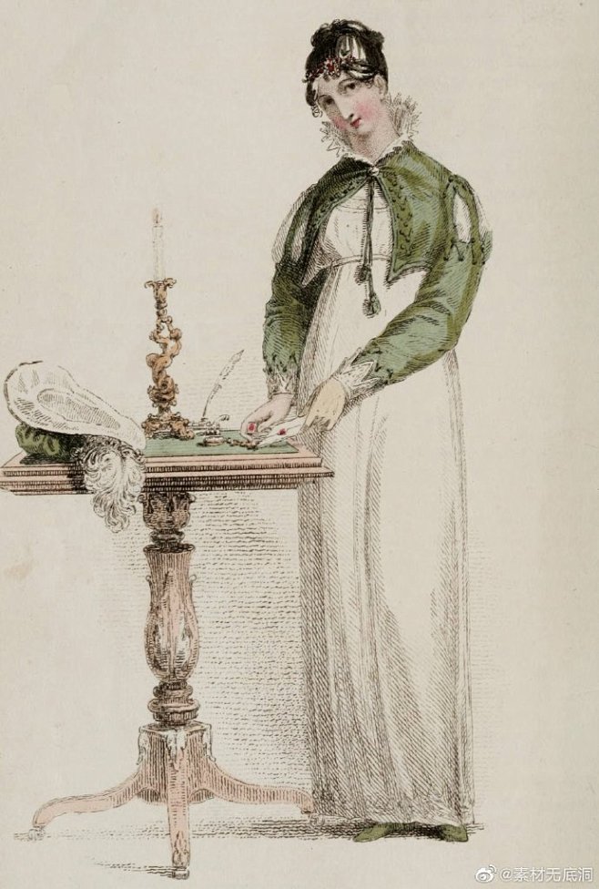 18世纪晚期，19世纪早期西方古典女式服...