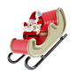 圣诞老人与雪橇 3D 图