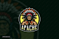 印第安阿帕切人电子游戏徽标LOGO矢量AI&amp;EPS素材 矢量图库 