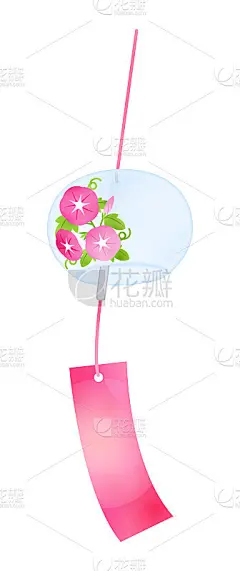 水彩画风铃插图