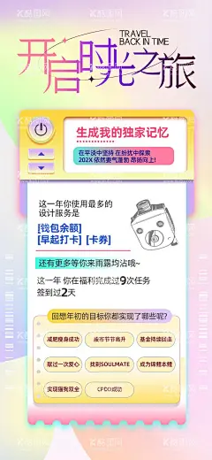 开启时光之旅年度回顾海报  - 源文件下载【酷图网】海报,时光之旅,年度,回顾,记忆,胶片,总结,大事件,弥散,