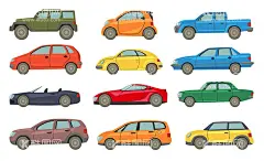 汽车侧面图  - 源文件下载【酷图网】汽车,汽车矢量,汽车插画,汽车元素,侧面,侧面图,小汽车,轿车,吉普,吉普车,suv,跑车,自驾游,矢量,插画,卡通,手绘,背景,背景墙,展板,场景,素材,