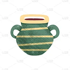 小的,条纹,绿色,花盆,两个物体,一个物体,传单,烹调用具,模板,餐具