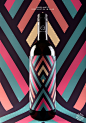 wine pattern bottle geometric colorful