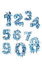 蓝色冰块数字1234567890