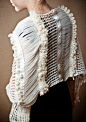 塞浦路斯艺术家Julia 纯棉传统手工编制新娘围巾披肩 White Arete-淘宝网