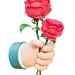 手拿玫瑰花