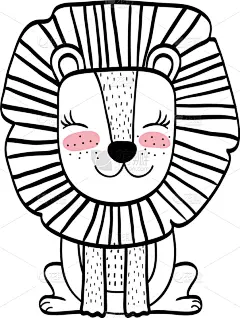 狮子,野外动物,卡通,分离着色,可爱的,宠物,自然,野生动物,图像,设计