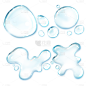 手绘透明水滴插画元素4