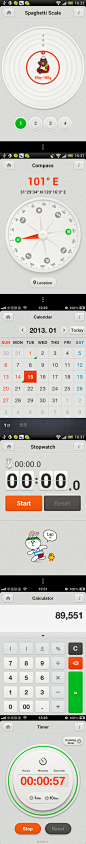 #UXC分享# 很喜爱LINE系列一贯的圆滑UI风格，还有各种呆萌贱动物的参与，分享一些line tools界面给大家。