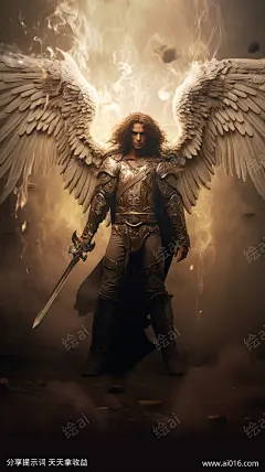 手持剑的男天使_提示词查看_Midjourneyai绘图工具关键词描述词咒语_816X1456像素-盔甲,剑,翅膀,天使,男人-提示词编号:2023052515199956-绘ai-www.ai016.com