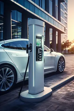 电力小车新能源充电桩摄影图图片