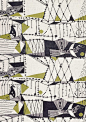 Textile Design by John Drummond. Mid Century Modern.: 