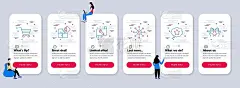 一组技术图标，如忠诚之星，多渠道，迷惑。向量