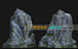 麦芒CG- 低模手绘石头山石模型3dmax模型3D场景模型贴图资源-淘宝网
