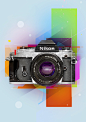 Retro Cameras 人物插画