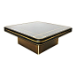 Exceptional Mastercraft Black Lacquer and Brass Coffee Table