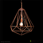 【3D打印灯具】由意造网推广的设计品牌“Pols Potten”设计推出的“Diamond Lamp M”灯具，规整爽朗的直线线条，构筑成简约自然、设计感极强的钻石型灯具。（3DEazer）-3D打印设计创新应用云平台