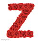 玫瑰花字母Z图片png免抠元素字体元素背景装饰免扣图片设计图案