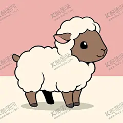手绘卡通小羊 【酷图网】羊,小羊,羊羔,动物,宠物,可爱,手绘,卡通