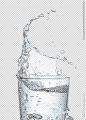 水杯水花四溅